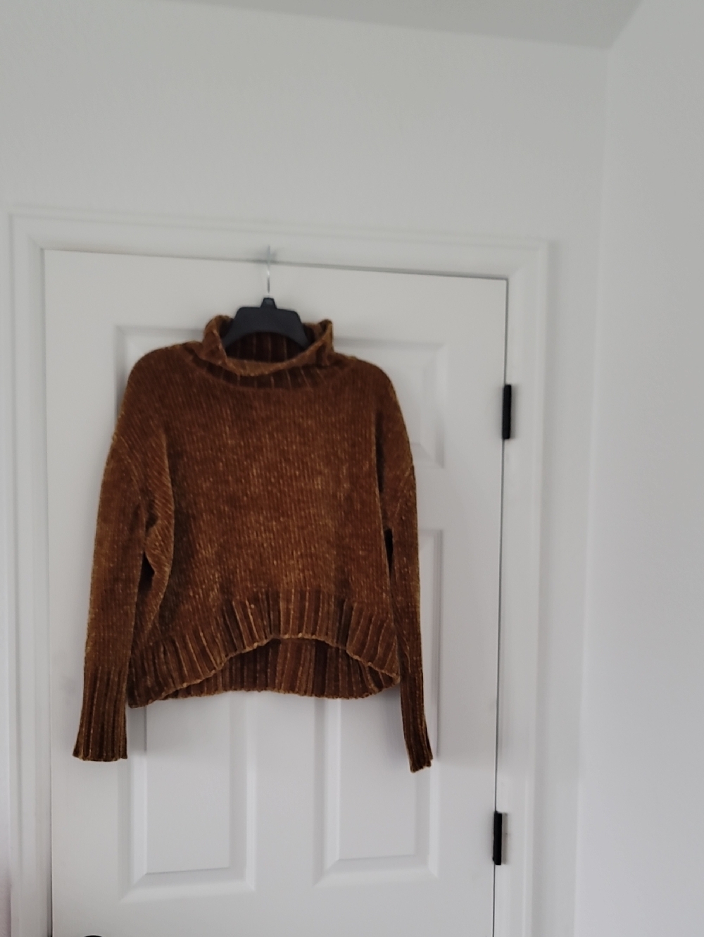 Chelsea & Theodore Brown Chenille Turtleneck Sweater